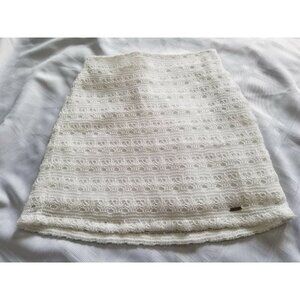 Hollister Skirt White Crochet Fully Double Lined Mini Skirt Women's Size SMALL